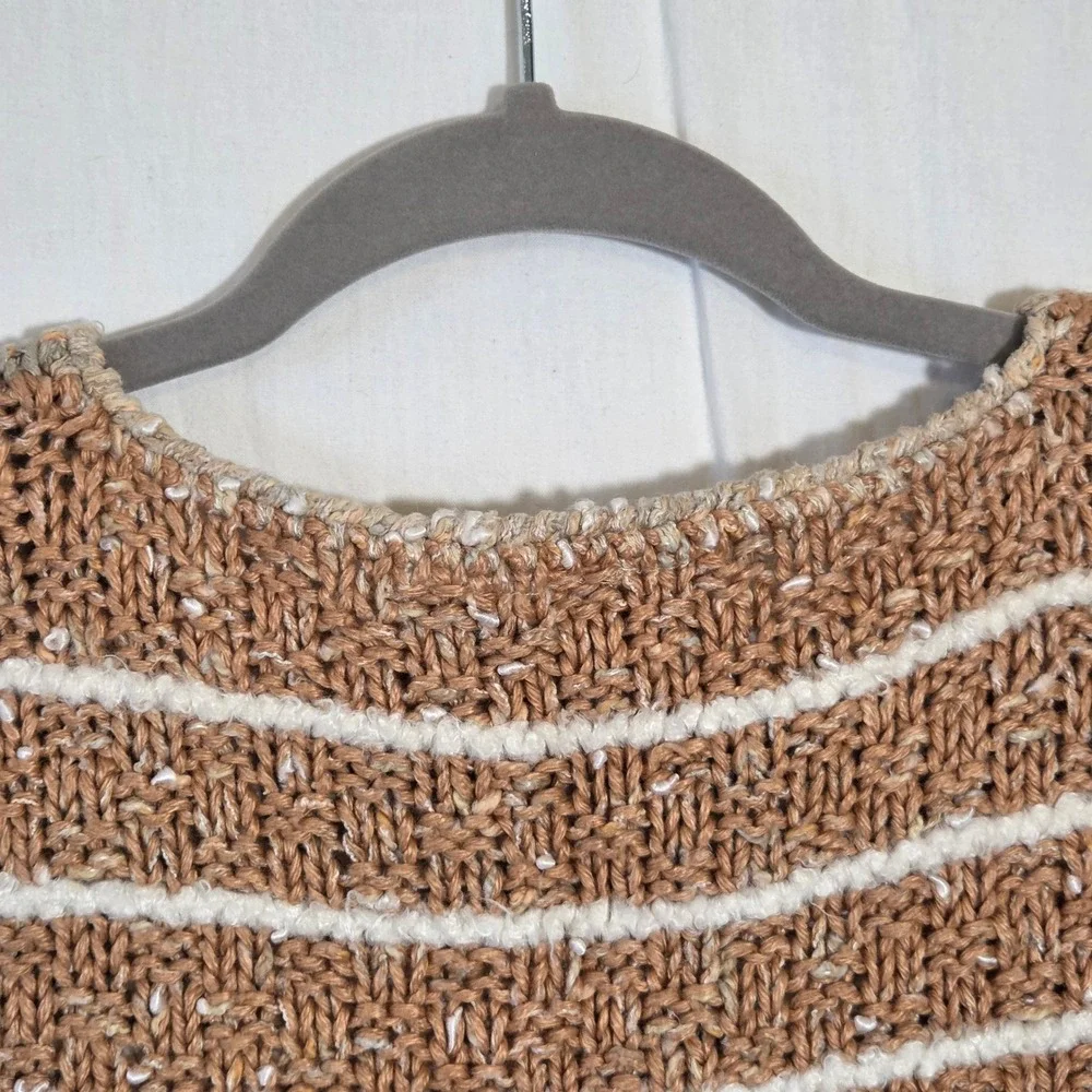 Liz Claiborne Vintage Silk Blend Patchwork Knit Sweater Vest Tan Green Large‎